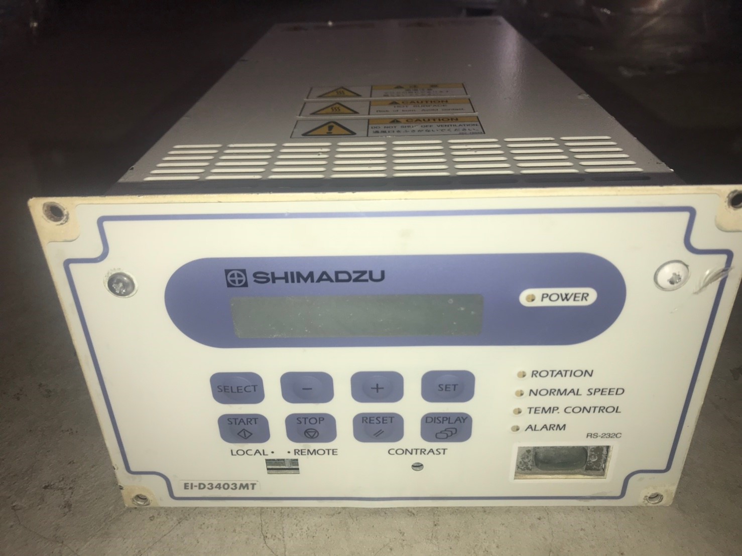 SHIMADZU EI-D3403MT turbo pump controller image