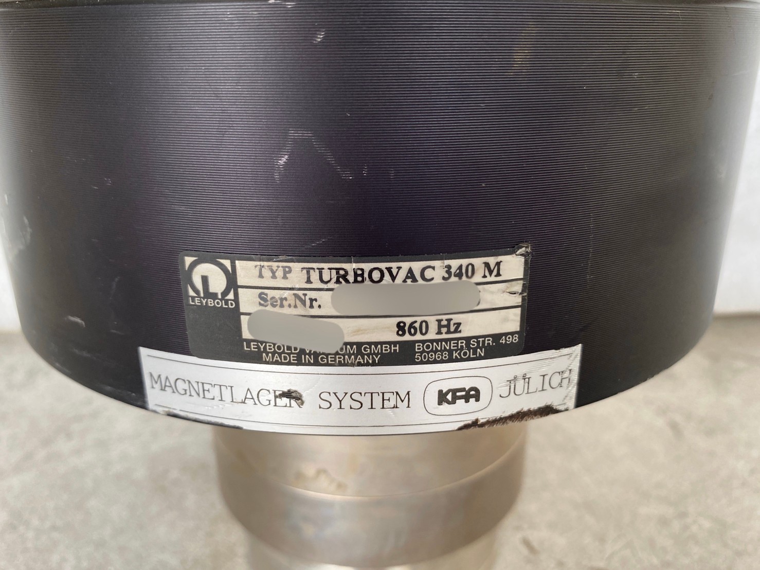 LEYBOLD TYP TURBOVAC 340 M Turbo Pump image