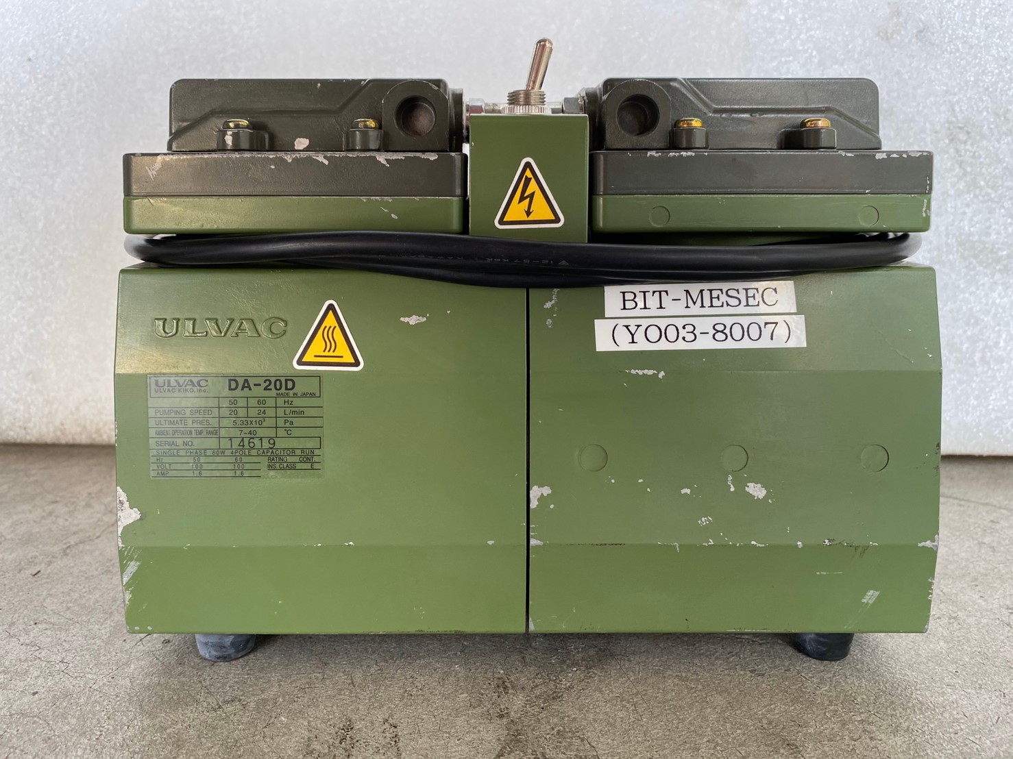 ULVAC SINKU KIKO Diaphragm Dry Vacuum Pump DA-20D image