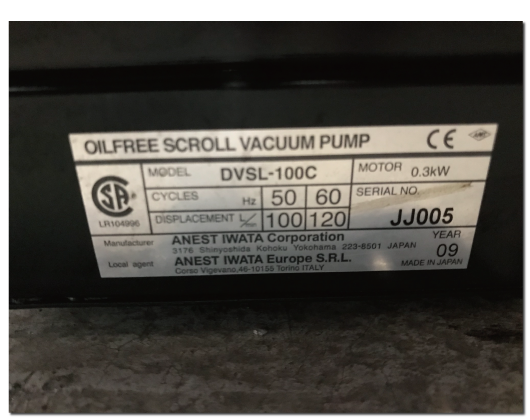 IWATA DVSL-100C Scroll Pump圖片