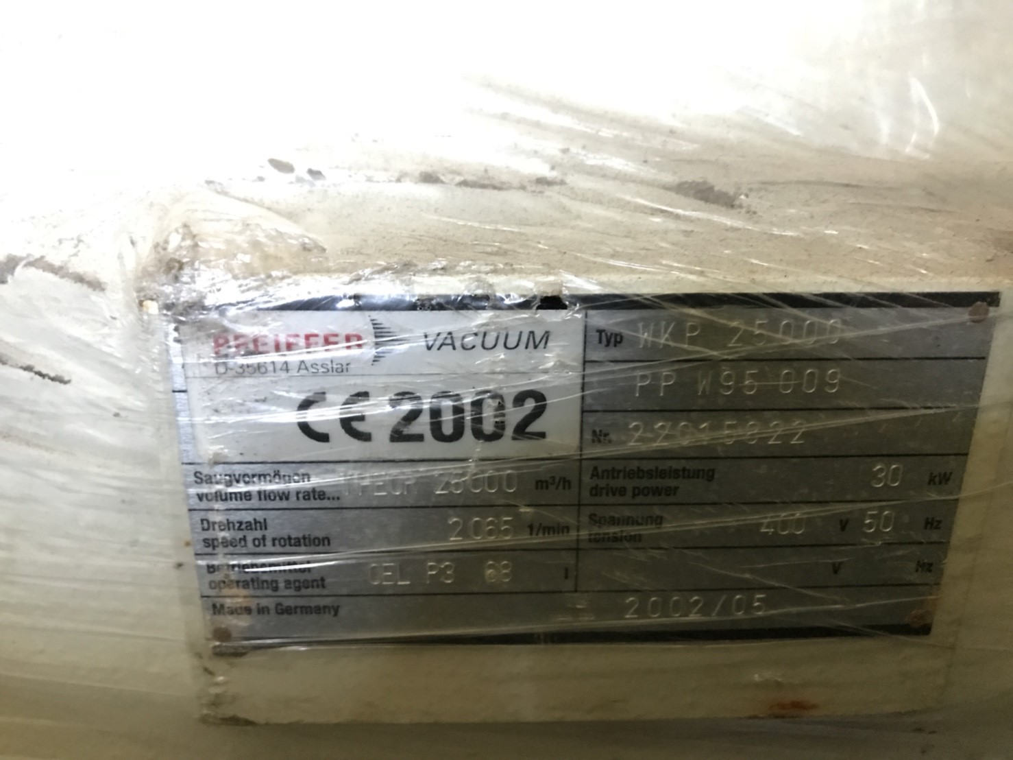 PEEIFFER VACUUM WKP 25000 Roots Vacuum Pump圖片