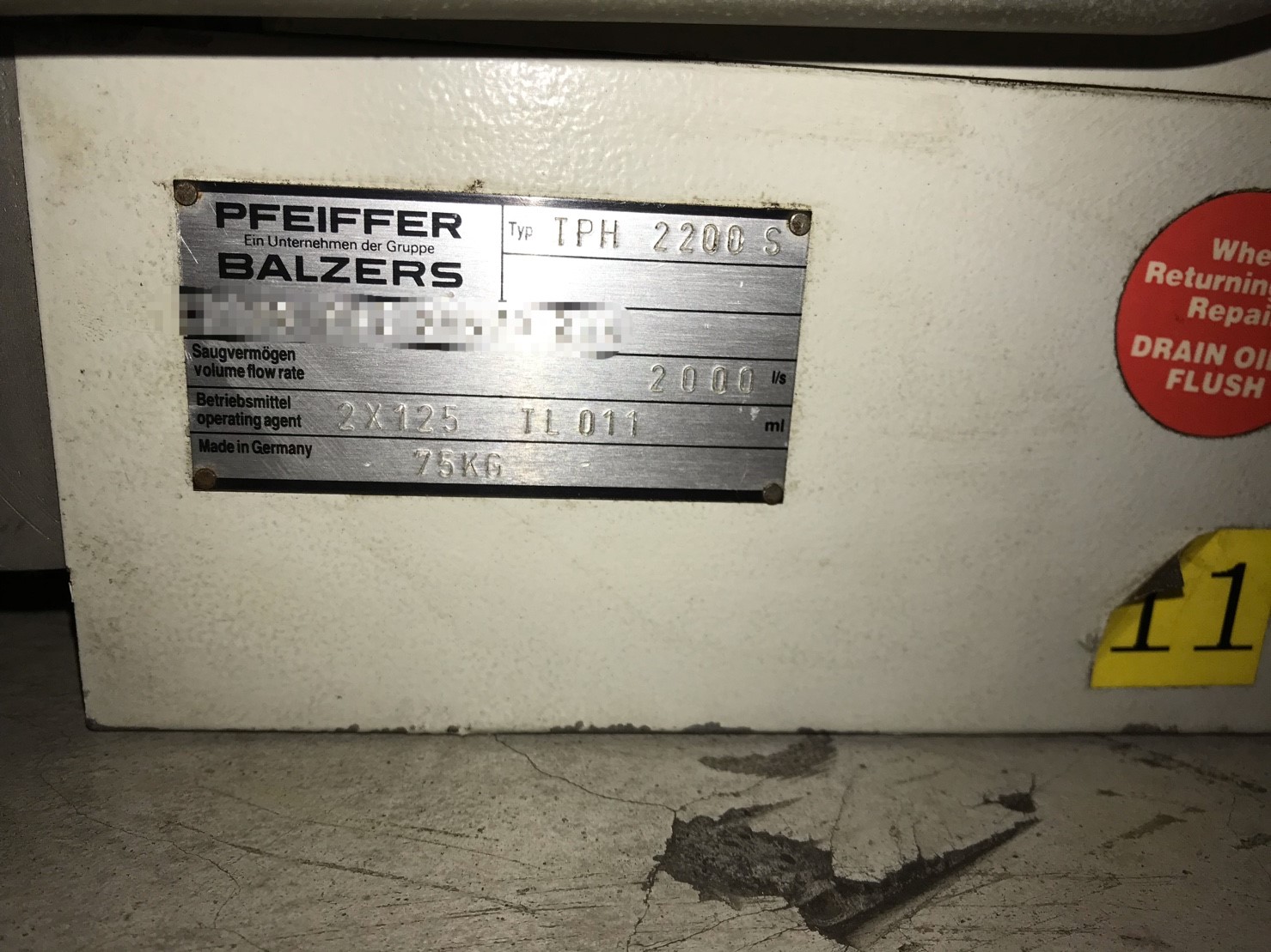 PFEIFFER VACUUM TPH 2200 S turbo pump圖片