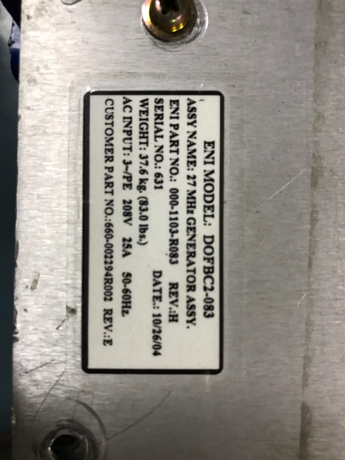 DOFBC2-083 27MHz RF Generator圖片