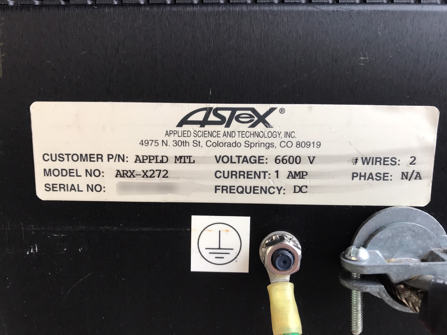 Applied Materials ASTEX ARX-X272 6600V 1A DC圖片
