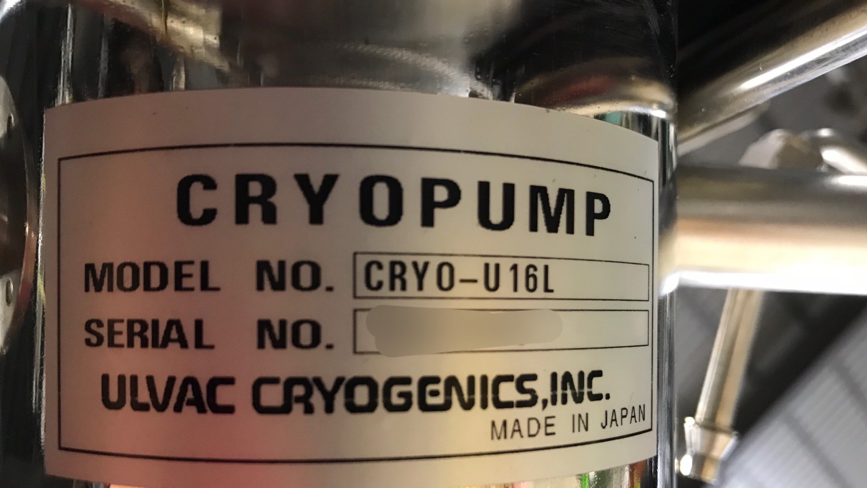 ULVAC CRYO-U16L Cryo Pump圖片
