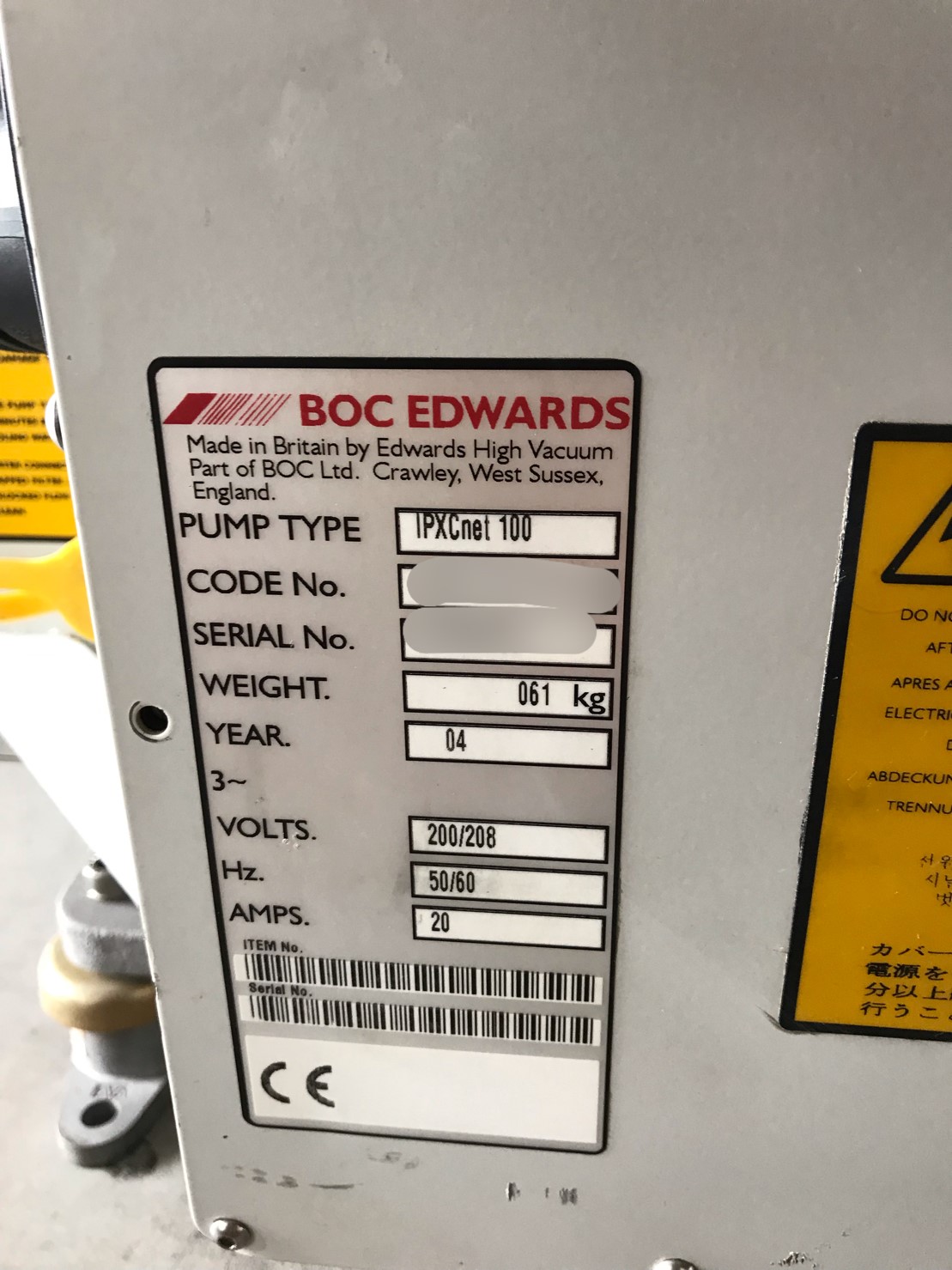 EDWARDS IPXCnet 100 Dry Vacuum Pump圖片