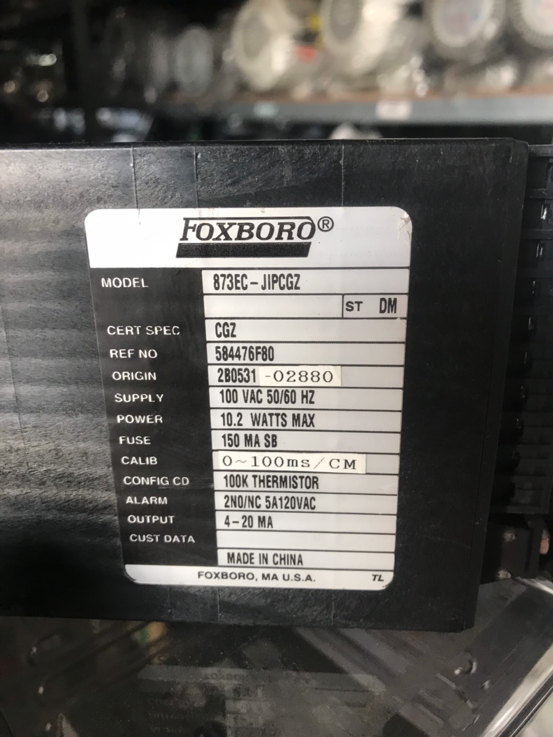 FOXBORO 873EC-JIPCGZ CONDUCTIVITY ANALYZER (電導率分析儀)圖片