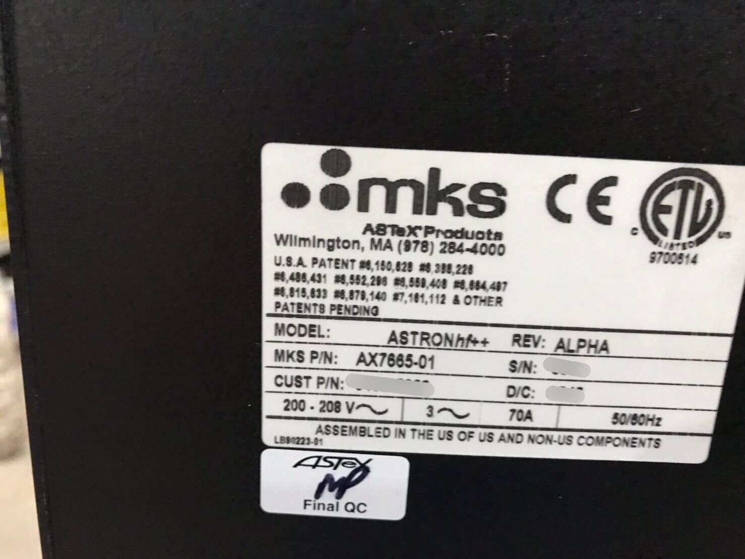 MKS ASTRONex AX7665-01圖片