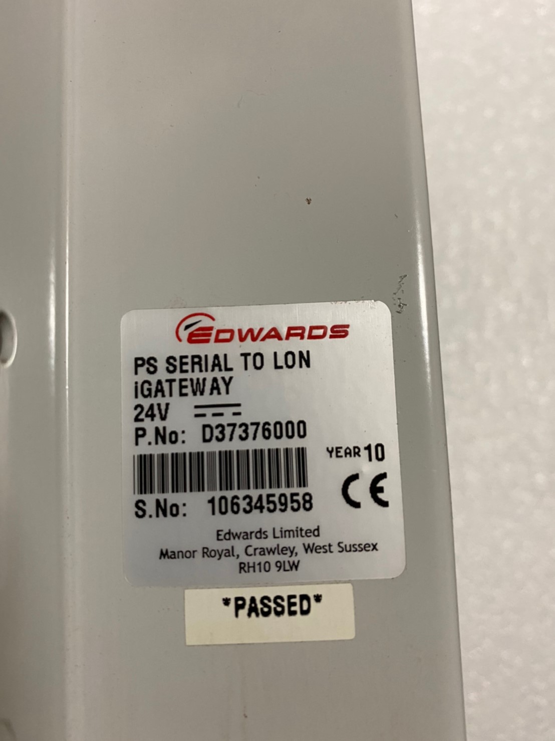 EDWARDS PS SERIAL TO LON iGATEWAY D37376000圖片