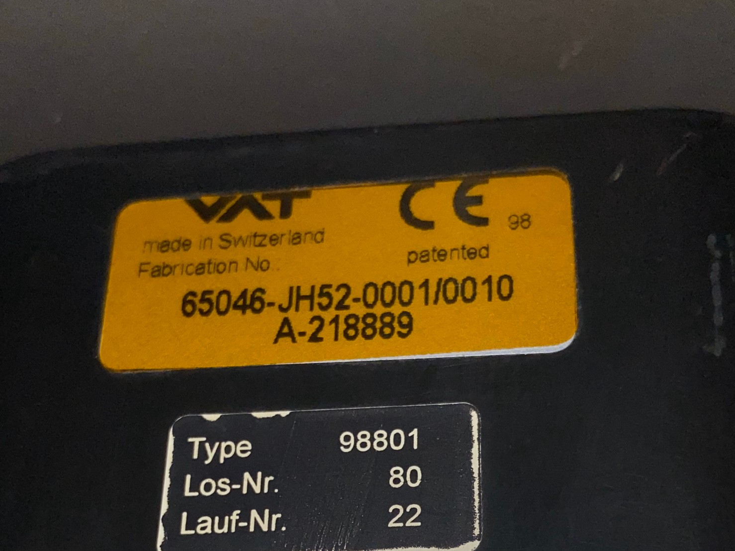 VAT 65046-JH52-0001 Pendulum Valve圖片