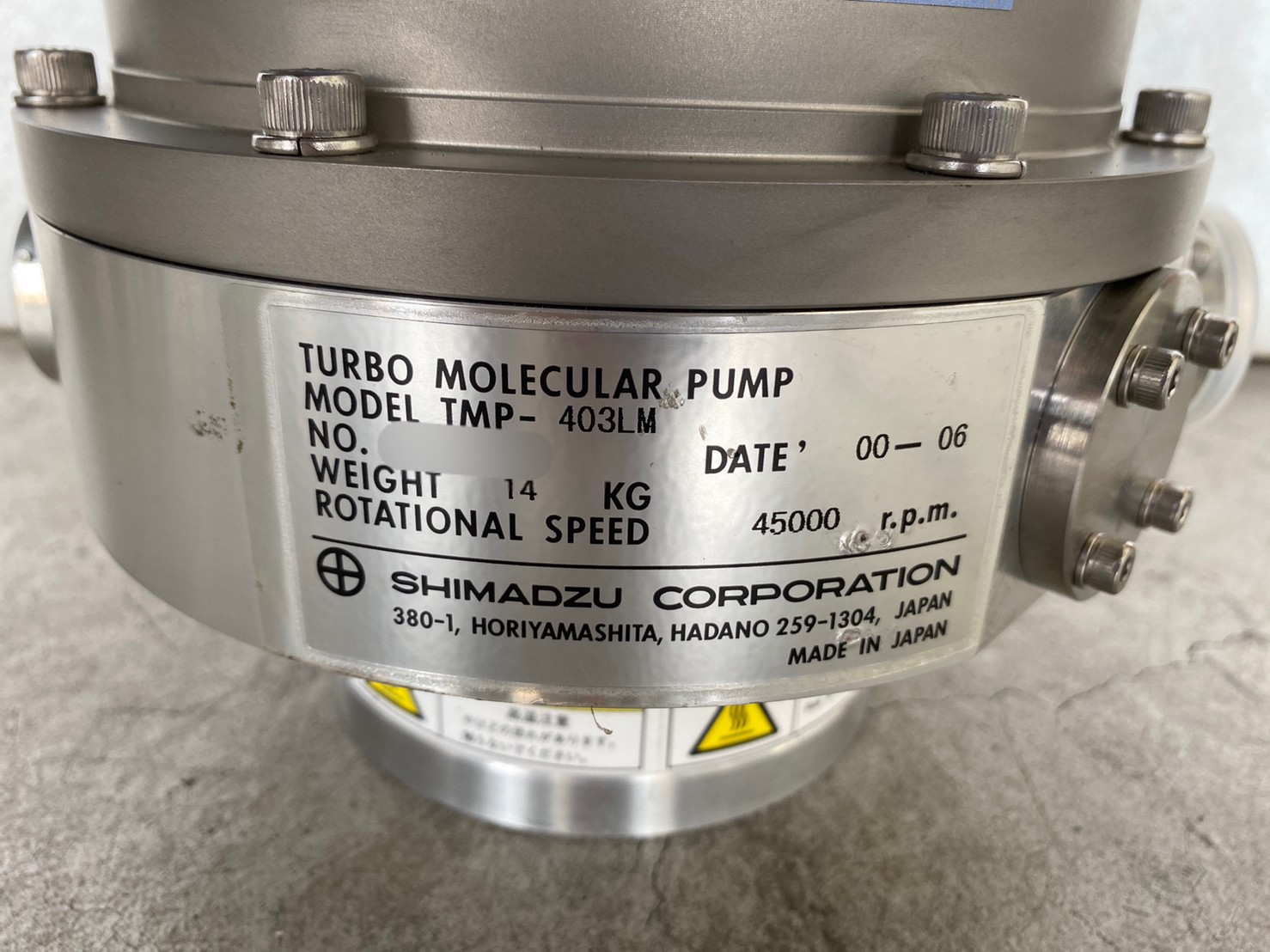 SHIMADZU TMP-403LM Turbo Pump圖片