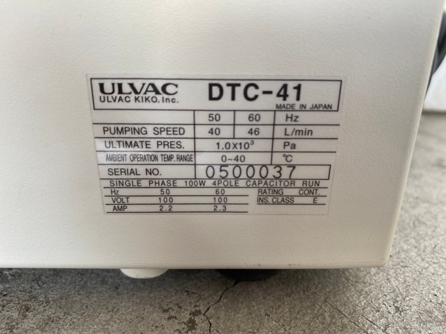 ULVAC DTC- 41 Diaphragm Type Dry Vacuum Pump圖片