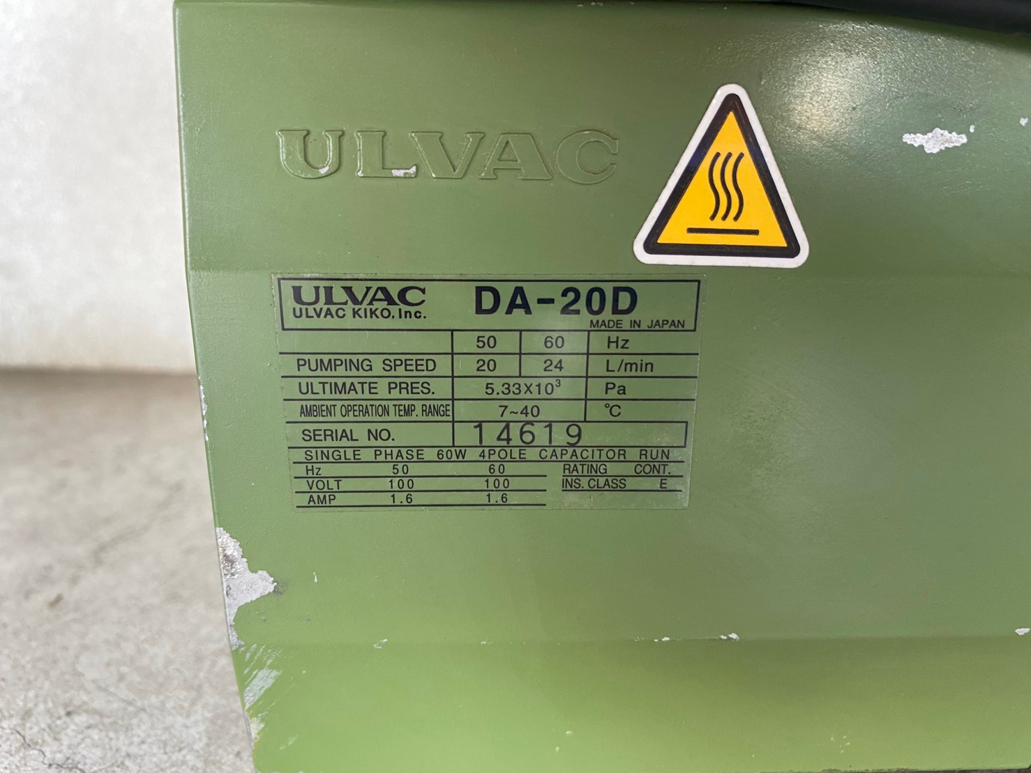 ULVAC SINKU KIKO Diaphragm Dry Vacuum Pump DA-20D圖片