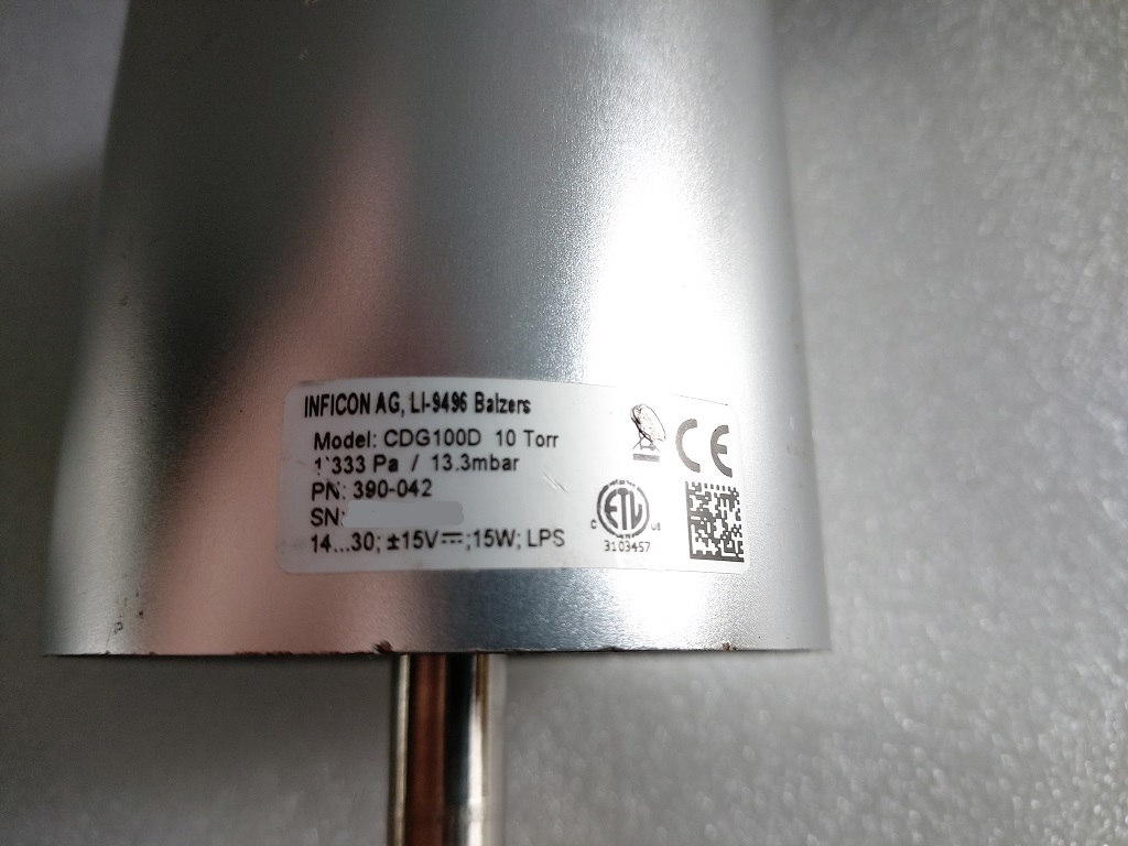INFICON AG LI-9496 Balzers CDG100D 10Torr 390-042 Vacuum Gauge圖片