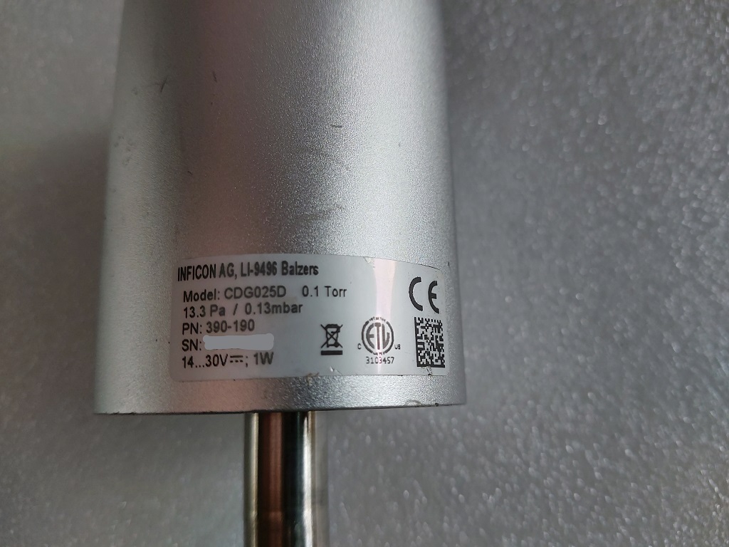 INFICON AG LI-9496 Balzers CDG025D 0.1Torr 390-190 Vacuum Gauge圖片