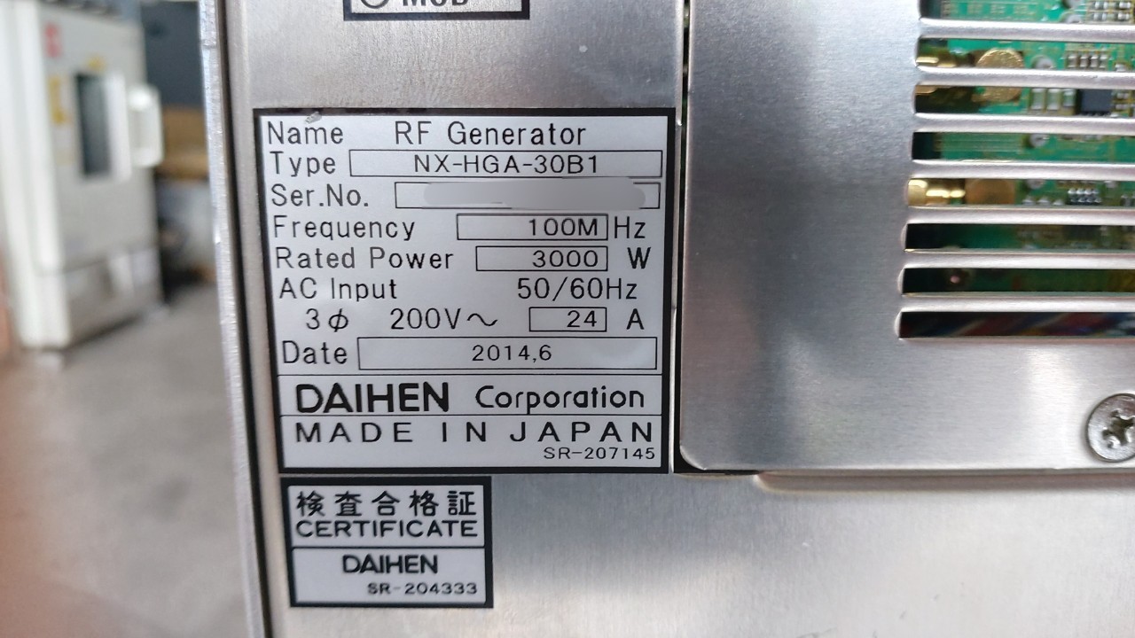 DAIHEN RF Generator NX-HGA-30B1圖片