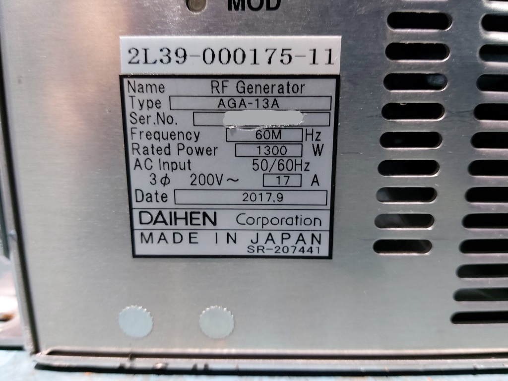DAIHEN AGA-13A RF Generator 1300W 60MHz圖片