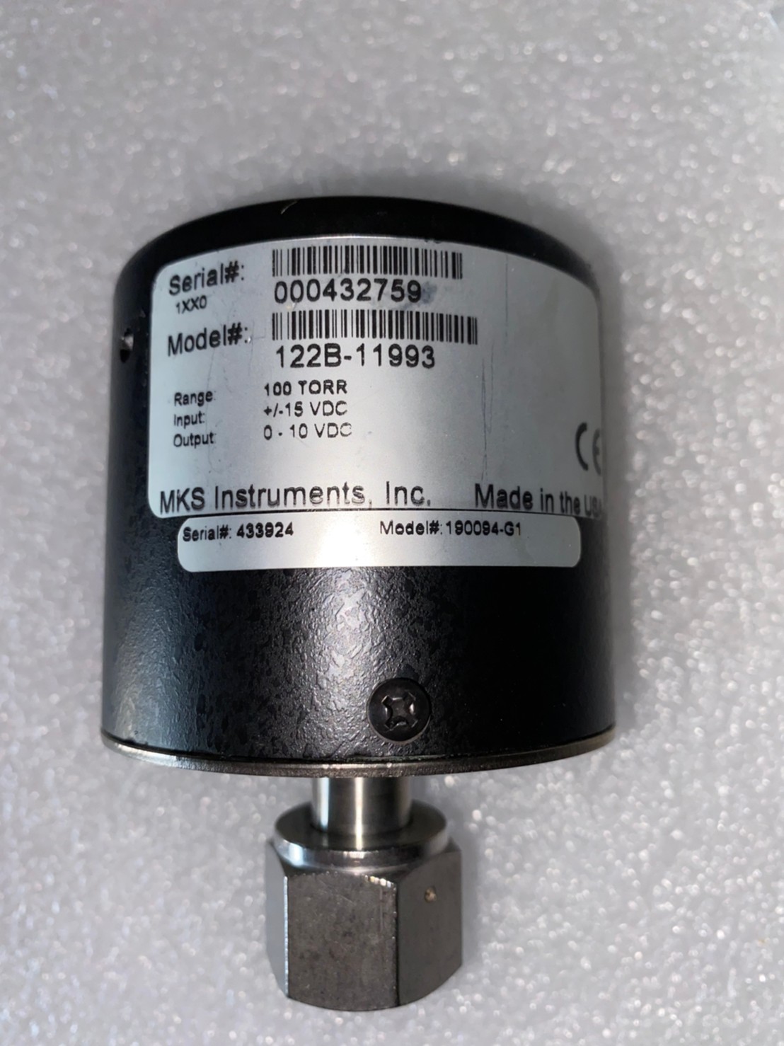 MKS BARATRON 122B-11993 Gauge Vacuum圖片