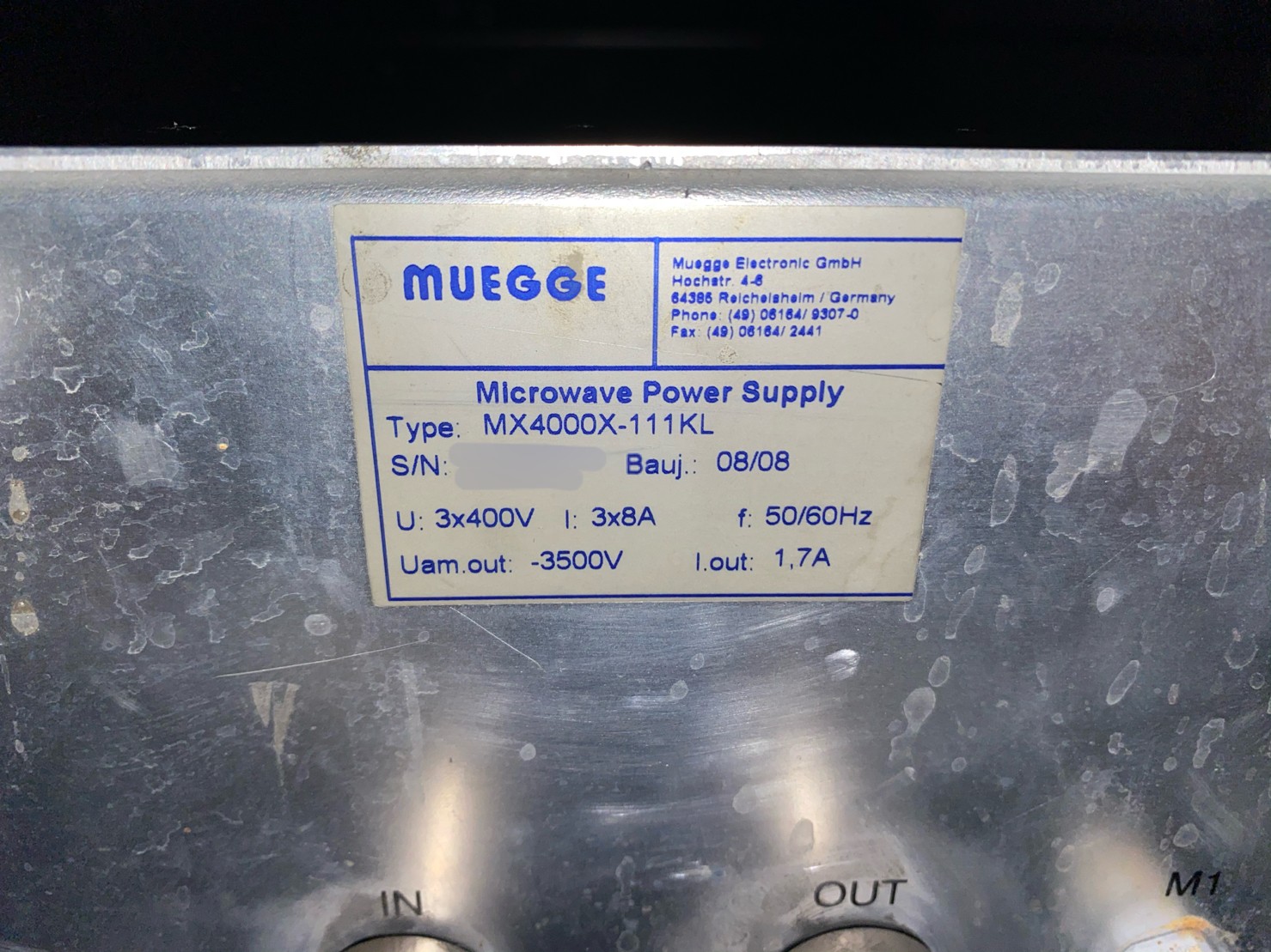 MUEGGE MICROWAVE POWER SUPPLY MX4000X-111KL圖片