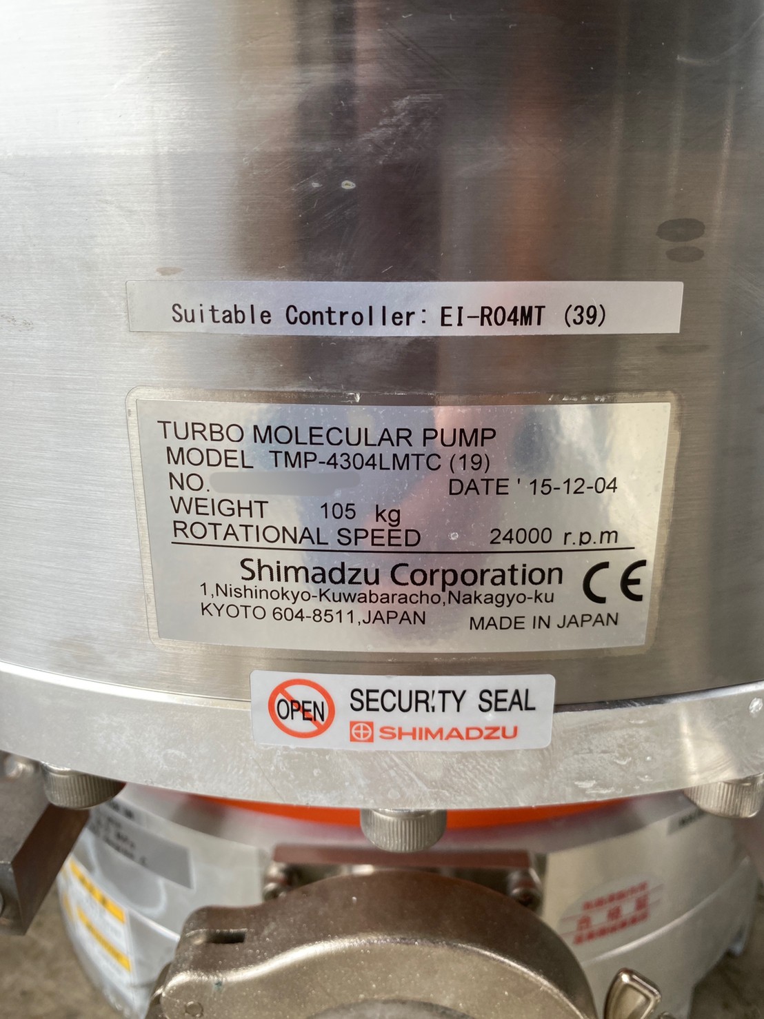 SHIMADZU TMP-4304LMTC Turbo Pump圖片