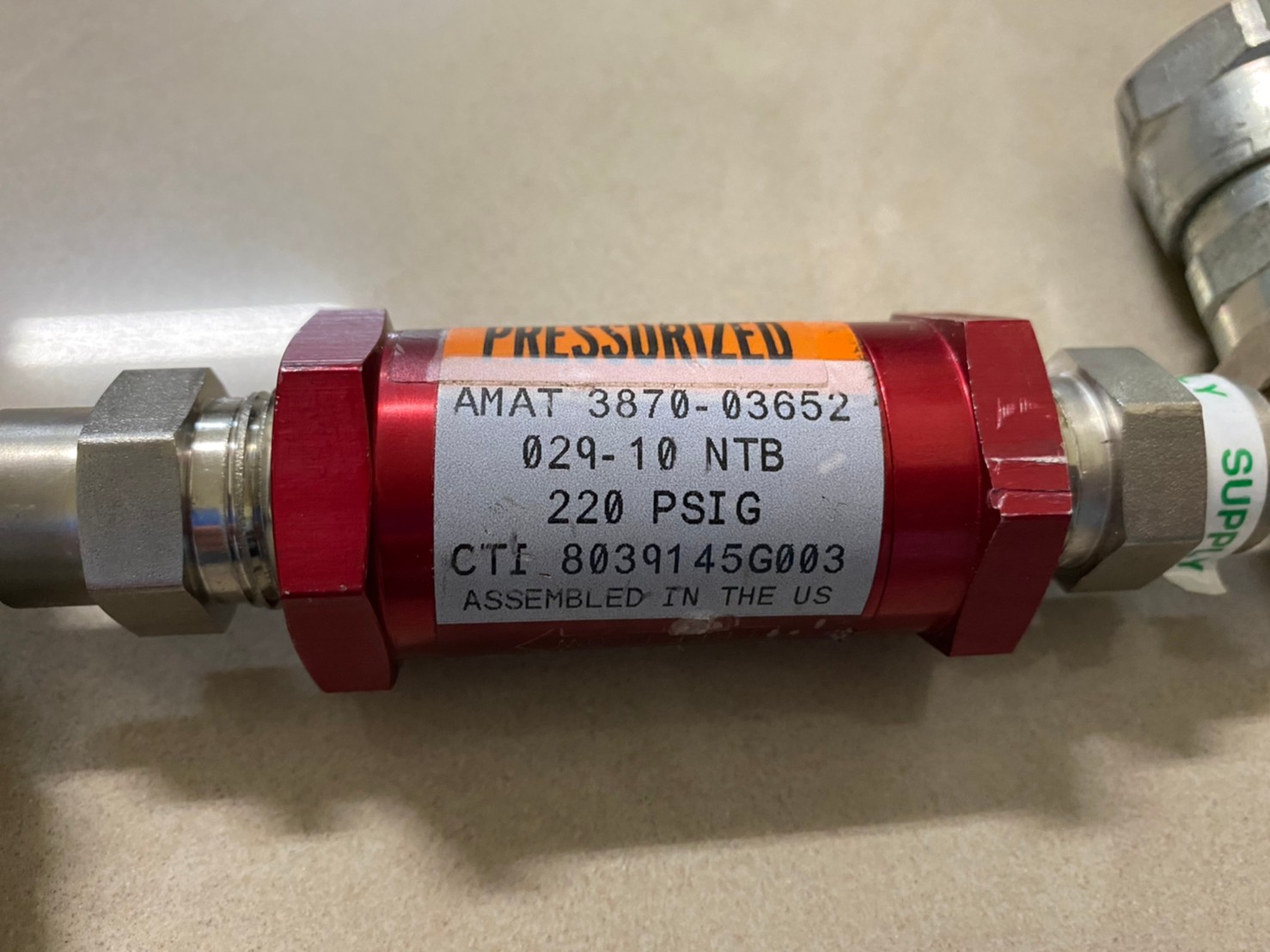 Applied Materials AMAT Valve 3870-03652 220 PSIG圖片