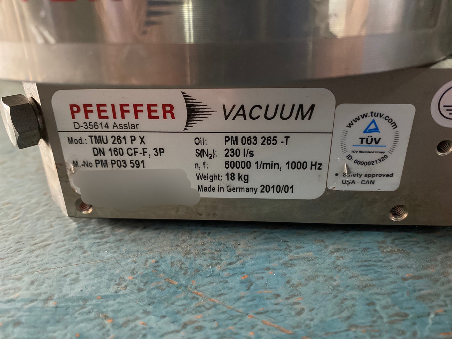 PFEIFFER VACUUM TMU-261PX Turbo Pump圖片