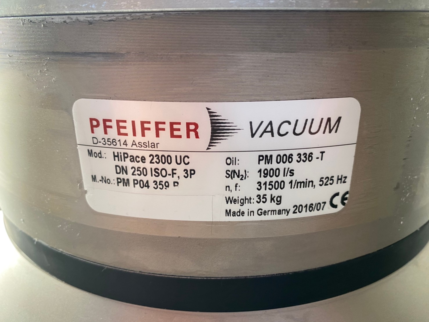 PFEIFFER VACUUM HiPace 2300 UC DN 250 ISO-F，3P Turbo Pump圖片